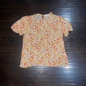 Nightcap Clothing Multicolor Floral Top Blouse Size Medium Boho Indie Casual